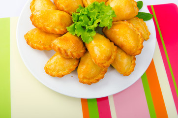 Plate full of tasty meat patties