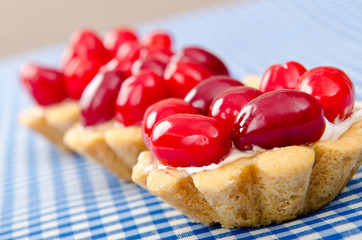 Pastries with berries in the plate