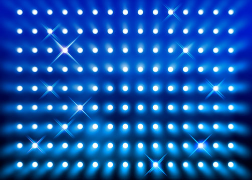 Sparkling blue spotlight wall