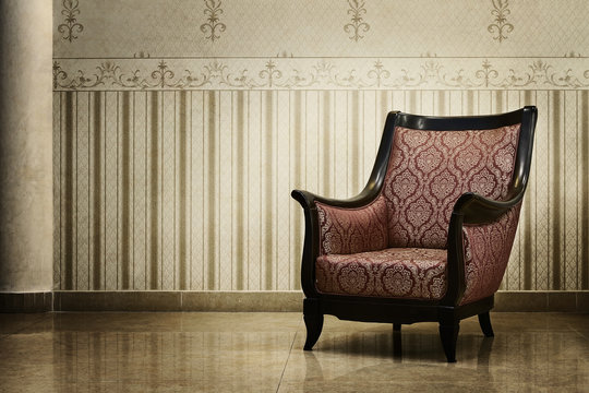 Vintage Empty Chair In Luxury Interior