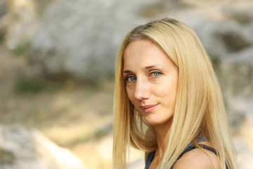 Naklejka premium Young woman portrait