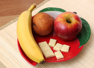 Fresh fruits and chocolate