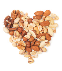 Fototapeta premium Nuts over white background