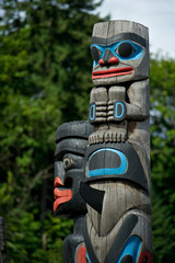 Totem Pole Detail Duncan, British Columbia, Canada