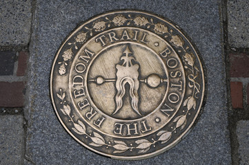 Sign, Freedom Trail, Boston, Massachusetts, USA