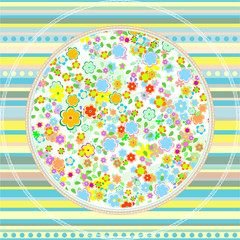 floral greetings card pattern pink asters vector