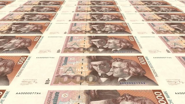1000 DM Banknoten endlos