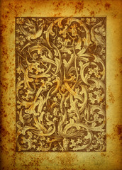 Baroque engraving on vintage paper