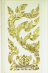 Thai style engraving on surface of cement
