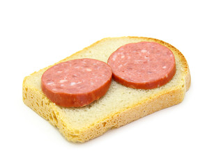Obraz na płótnie Canvas Healthy sandwich with sausage