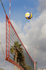 Volleyball on the beach, the Mediterranean Sea