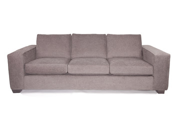 Gray couch sofa on white  background