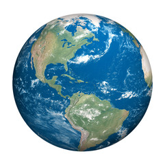 Planet earth white background