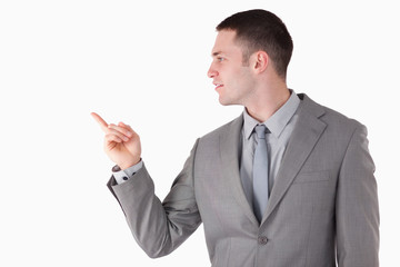 Businessman pointing at something