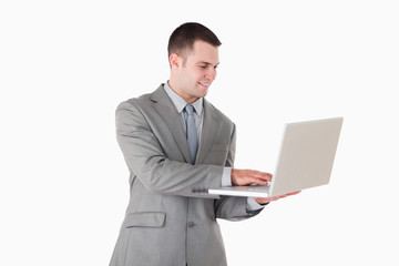 Businessman working with a laptop