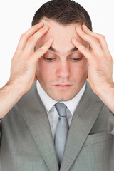 Naklejka premium Portrait of a tired young entrepreneur