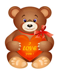 Teddy bear with red heart