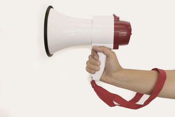 Megaphone in der Hand