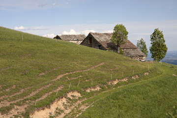 landscape with a mountain hut