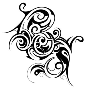 Decorative shape created in tribal art style