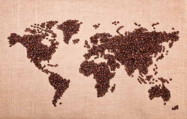 Map made of coffee