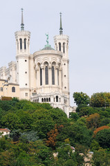 Fototapeta na wymiar Bazylika Notre-Dame de Fourviere w Lyonie miasta, Francja