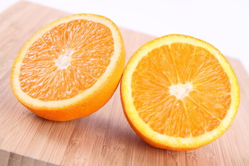 Orange cut in half
