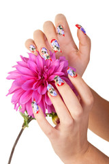 Fototapeta premium NAILS AND FLOWER