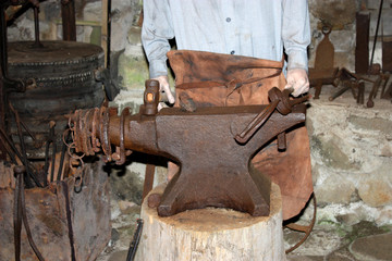 The Set-up at the Anvil of a Traditional Blacksmith.