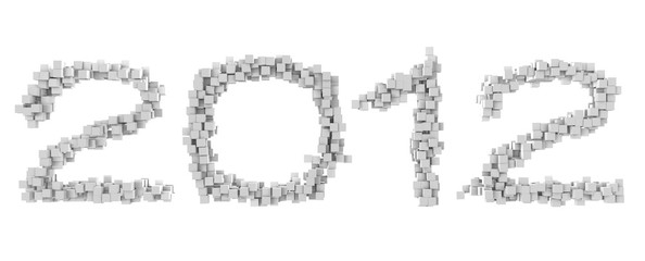 date 2012 written with white cubes
