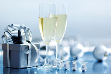 silver christmas card