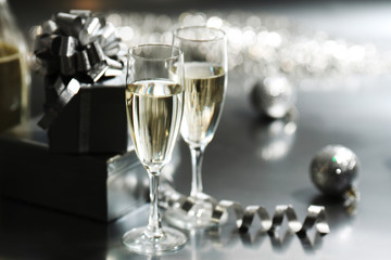 silver christmas card