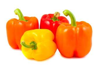 Yellow, red and orange peppers