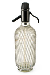 Old wired siphon glass bottle
