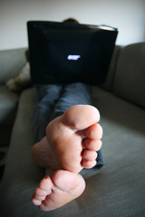 Person working on a notebook