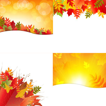 Autumn Backgrounds With Leafs