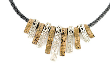 Luxury modern two metal necklace