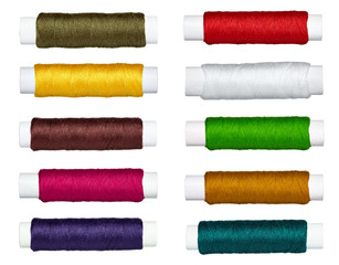 collection of  various sewing threads