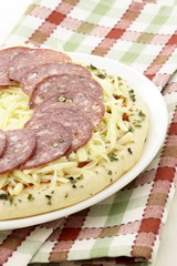 raw italian salami pizza