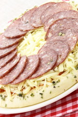 raw italian salami pizza