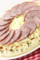 raw italian salami pizza