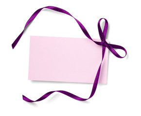 greeting card with ribbon note christmas