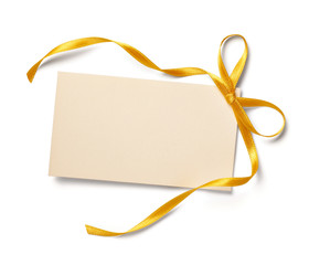 greeting card with ribbon note christmas