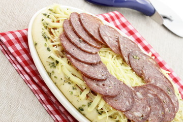 raw italian salami pizza