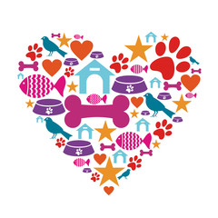 Love for pets icon collection