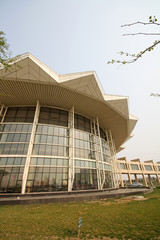 Fototapeta premium city building scenery and the lawn in China