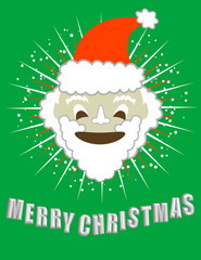 Merry Christmas! With Santa's Smiling Face! Vector / Clip Art