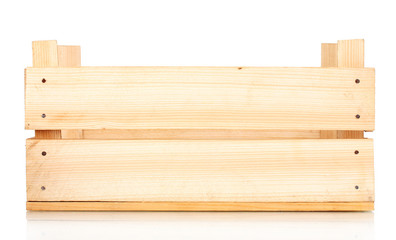 empty wooden crate isolated on white