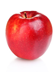 juicy red apple isolated on white