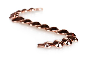 beautiful gold bracelet isolated on white